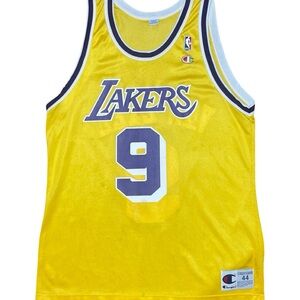 Vintage Champion NBA Los Angeles Lakers Nick Van Exel Jersey Size 44 Large